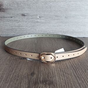 Steve Madden Tan Perforated Skinny Belt Large